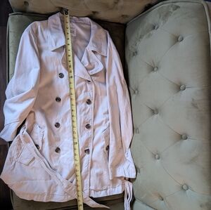 GAP Cream Double-Breasted Trench Coat